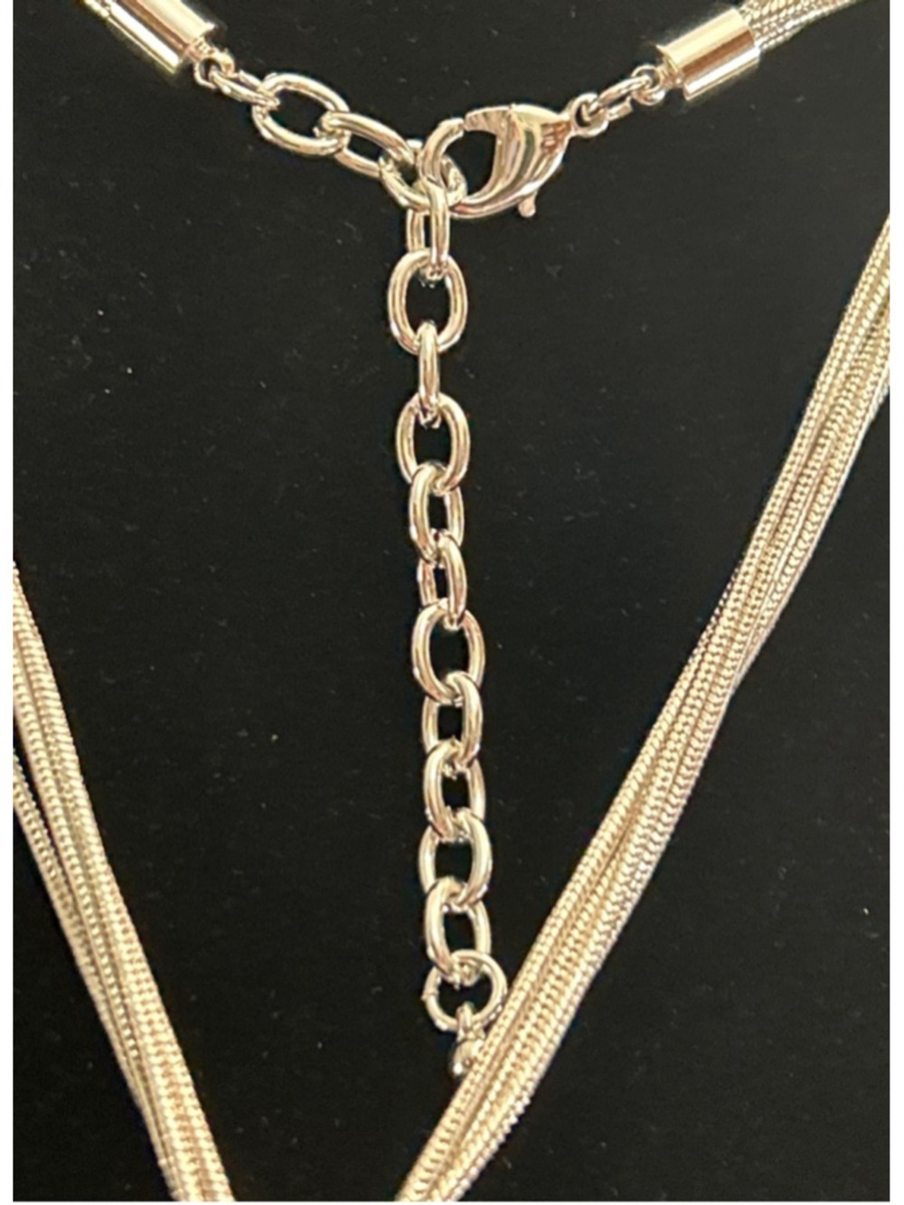 Joan Rivers Silver Tone Multi-Strand Tassel Necklace 30” to the drop & 3” ext - Picture 4 of 4